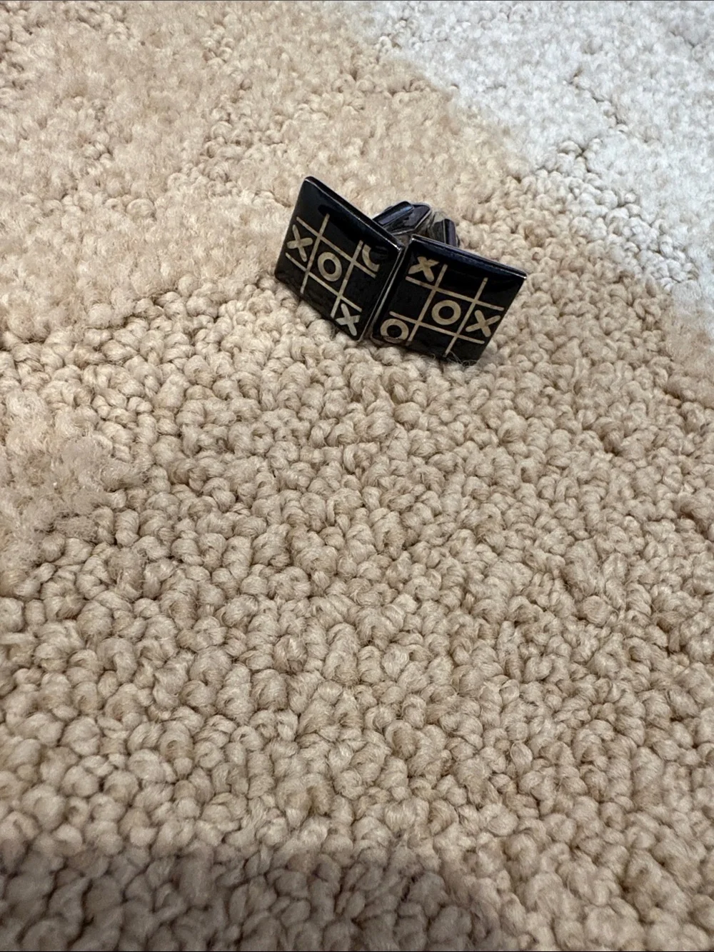 Black Novelty Smartphone & Tic-Tac-Toe Cufflink Lot